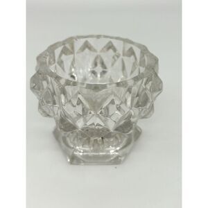 Antique Boston & Sandwich Glass Flint Open Master Salt Cellar EAPG Diamond 19th‎